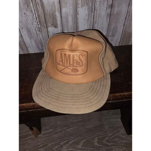 Men's Ames Tan Brown Lawn & Garden Tools Hat One Size Leather Vintage